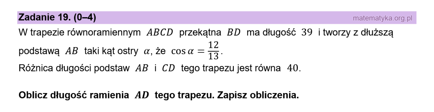 Matura podstawowa sierpień 2026 – zadanie 19
