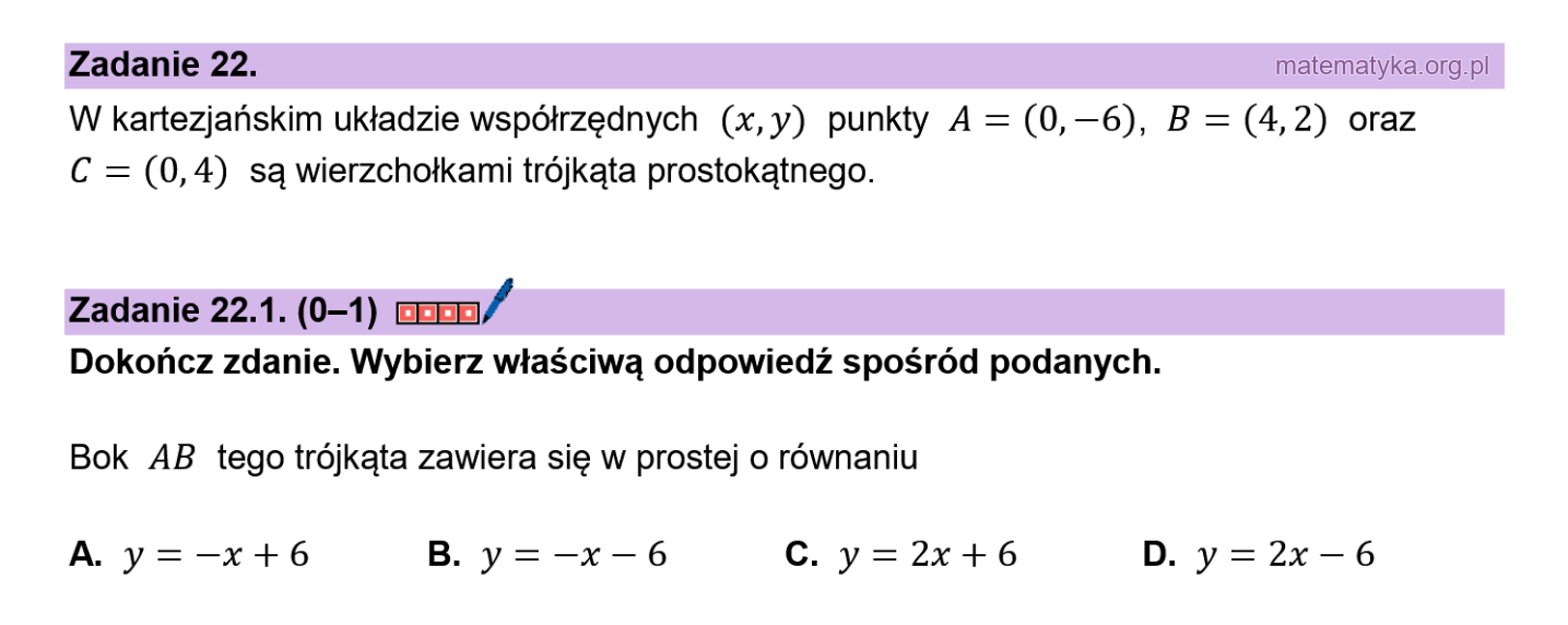 Matura podstawowa sierpień 2026 – zadanie 22.1