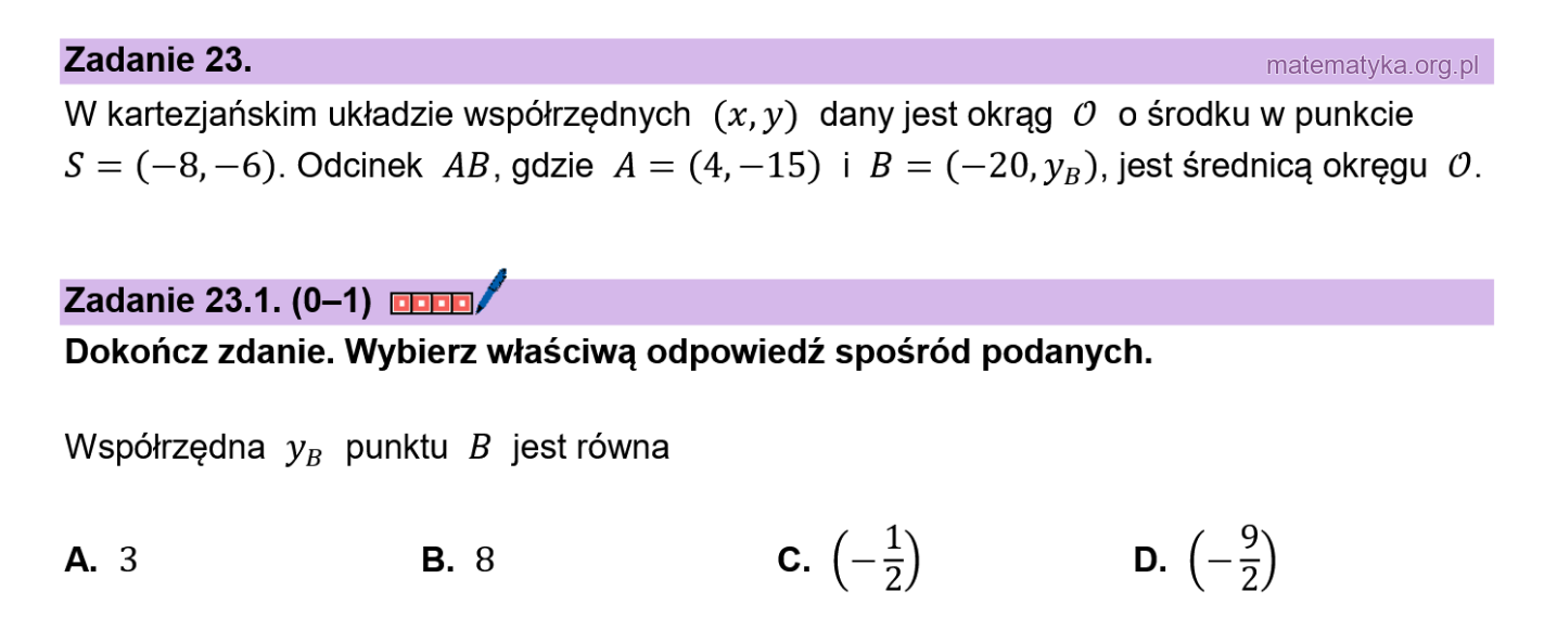 Matura podstawowa sierpień 2026 – zadanie 23.1