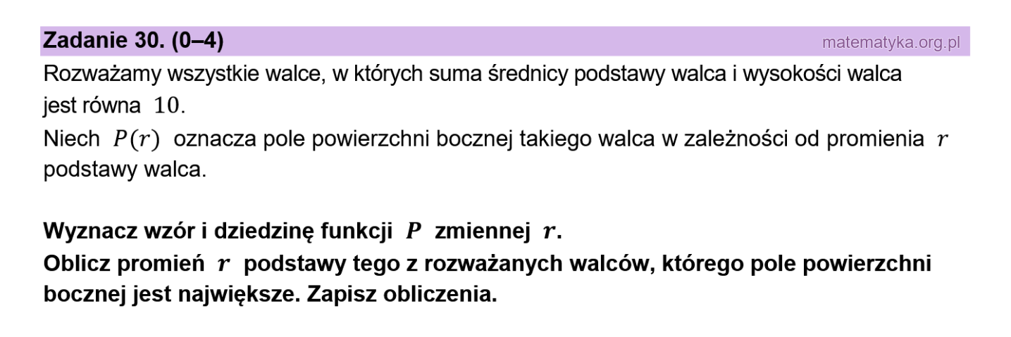 Matura podstawowa sierpień 2026 – zadanie 30